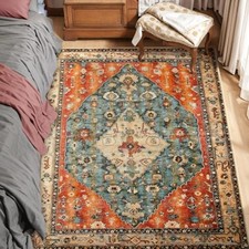 SERISSA 3' X 5' Washable Non Slip Boho Area Rug Bedroom - A-011-TRIBAL/MEDAL picture
