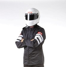 RaceQuip 121005RQP 121 Series Black / White Stripe Large Driving Jacket picture