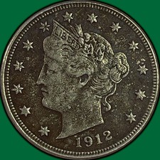 1912-D Liberty Head V Nickel Extremely Fine XF Coin, Corrosion #47967 picture
