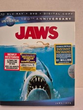JAWS Blu-ray DVD Combo Pack w/Universal 100th Anniversary Slipcover 1975 picture