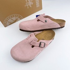 Birkenstock x Stussy Men's and Women's Boston Dusty Pink Suede Wide Clog EU37-45 picture