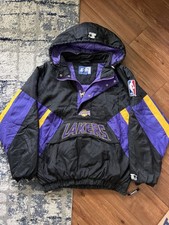 90s Starter Los Angeles Lakers NBA Hooded Pullover Jacket size XXL vintage picture
