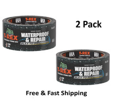 T-Rex Ferociously Strong Black Waterproof and Repair Tape 1.88 in x 10 yd (2 Pk) picture