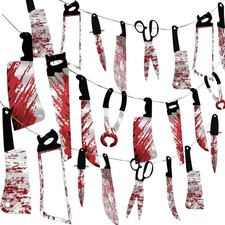 32PCS Halloween Bloody Garland Banner Halloween Props Decorations Zombie picture