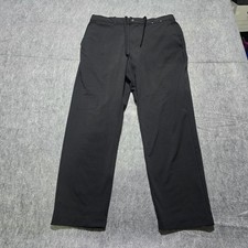Uniqlo Men's Smart Ankle Pants  M Black Drawstring Waist Casual Pants picture