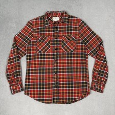 Vintage Ralph Lauren Flannel Shirt Mens Medium Heavyweight Red Plaid Pockets 90s picture