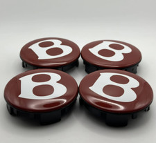 4pcs Set Fits Bentley Wheel Center Caps OEM B Logo 3W0601170F Red White picture