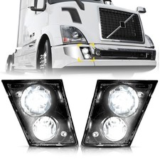 Fog Light Lamp Pair Set for 1997-2015 Volvo VNL Trucks LED Chrome Two Lights picture