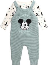 Disney Baby Overall Set 2 Piece Mickey Mouse Bodysuit and Knit Size 3/6M NWT picture