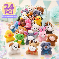 24 Pack Mini Plush Animal Charms 2