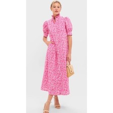 Tuckernuck Hyacinth House Pink Poppies Floral Louisa Maxi Dress Size XL picture