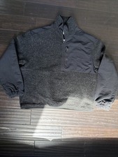Drake's x Aaron Levine Wool Half-Zip Pullover Fleece In Black Size Large picture