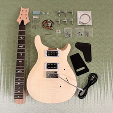 Unfinished 6string PRS Style DIY Electric Guitar Kit Tremolo System BK part 24F picture