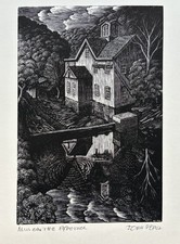 Mill on the Aspetuck - John De Pol SIGNED Wood Engraving picture