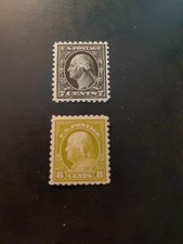 US Stamp 1913-1915 Scott #430 #431 MNH  VF 7c Washington 8c Franklin SVC 270 picture