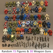Random 45Pcs (15 Figures +30 Gun) HALO Mega Bloks CONSTRUX Unsc Elite SPARTAN #A picture