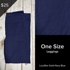 LuLaRoe BRAND NEW Leggings One Size OS Solid Navy Blue BUTTERY SOFT picture