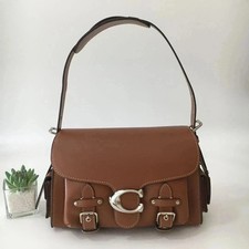 New COACH CT721 Brown Leather Soft Tabby Shoulder Crossbody Bag Outlet  picture