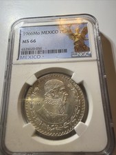 1966 MO MEXICO PESO JOSE MORELOS NGC MS 66 picture