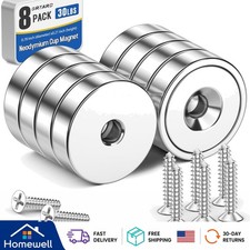 8 PCS 30LB Neodymium Cup Magnets - Ultimate Strong Holding Power & Durable picture