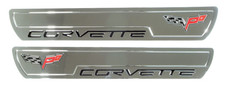 Brand New 2005-2013 Corvette C6 Billet Chrome-Plated Door Sill Plates picture