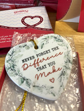 Gossby Thank You Appreciation Ornament and Card Heart Theme Red/White picture