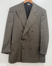 VTG Brioni Barney's NY Blazer Sport Coat Brown DBL Breasted 38/48 Made in Italy picture