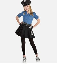 NEW Cop Cutie 2 Police Officer Girl Blue Fancy Dress Up Halloween Costume S 4-6 picture