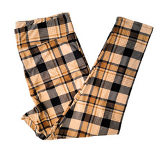 OS (sizes 2-10) LuLaRoe Leggings ~ TAN BROWN BLACK PLAID ~ Fall, Autumn Colors picture