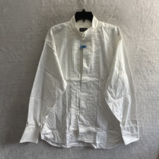 Gitman Bros Mens Tuxedo Shirt Solid White XL Cotton Long Sleeve Vintage picture