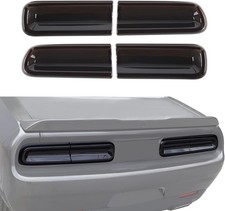 JeCar Smoked Tail Light Covers Rear Guards for Challenger 2015+, Black  picture