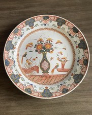18th Century Rare Dutch Delft Charger Old Repair Hand Painted HDK picture