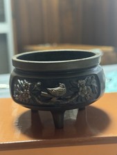 Antique Japanese Bronze Koro Incense Burner, Taisho Era or Earlier picture