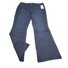 H by Halston Womens Premier Denim Flare Jeans Blue Size 16 picture