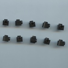 LEGO x 10 Black Brick, Round 1 x 1 x 2/3 Half Circle Extended with Stud on Side picture