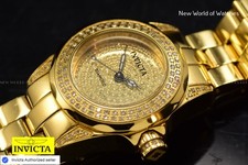 Invicta Women's Pro Diver Gold Tone 269 Diamonds 1.13 Carat Swiss Ronda SS Watch picture