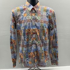 Eight X Geometric Print Shirt Mens Large Multicolor Slim Fit Long Sleeve picture