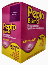 Pepto Bismol Chewables Dispenser - 32 Packs of 4 Tablet Each-Free Shipping picture