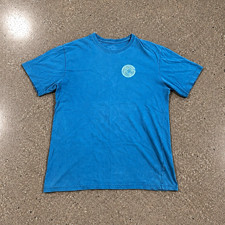 Patagonia Graphic Logo T-Shirt Mens L Blue Cotton Jersey Crew Neck Short Sleeve picture