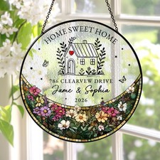 Personalized First Home Stained Glass Suncatcher picture