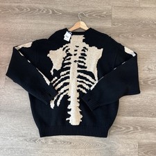 KAPITAL 5G wool bone crew sweater Skeleton black new picture
