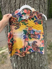 Vintage 60s PINKY floral retro cottagecore sleeveless boho shirt S festival picture