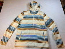 O'Neill Women's Striped Pullover Hoodie Fleece Cotton Logo Pockets S picture