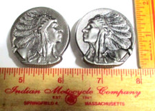 2 Indian motorcycle screwback concho vintage collectible old biker memorabilia picture