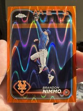 Topps 2024 Chrome Brandon Nimmo New York Mets #233 Orange Raywave Refractor /25 picture