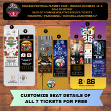 7-PACK: INDIANA HOOSIERS 2026 National Championship Custom Replica Tickets Stubs picture