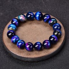 Galaxy Tiger Eye 8mm Beaded Healing Protection Strength Stretchy Bracelet Gifts picture