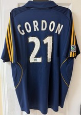Adidas LA Galaxy Gordon #21 MLS Soccer Jersey Navy Blue Yellow 22” Pit to Pit picture