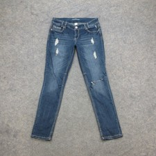 Maurices Jeans Women's Blue 7/8 Distressed Stretch Skinny Denim picture