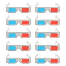 10x Universal Anaglyph Cardboard Paper Red Blue Cyan 3D Glasses For Movie Cinema picture
